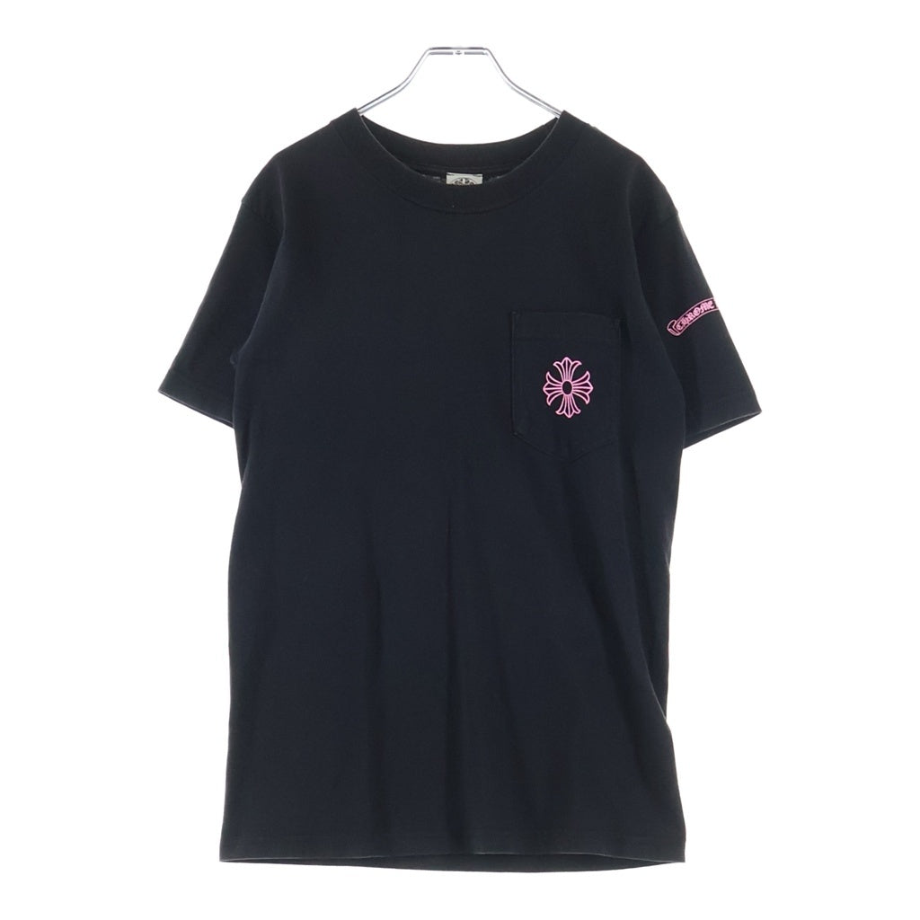 CHROME HEARTS(クロムハーツ) OLD CH PLS CROSS TEE オールド バックCHプラス クロスプリント 半袖Tシャツ カットソー ブラック/ピンク