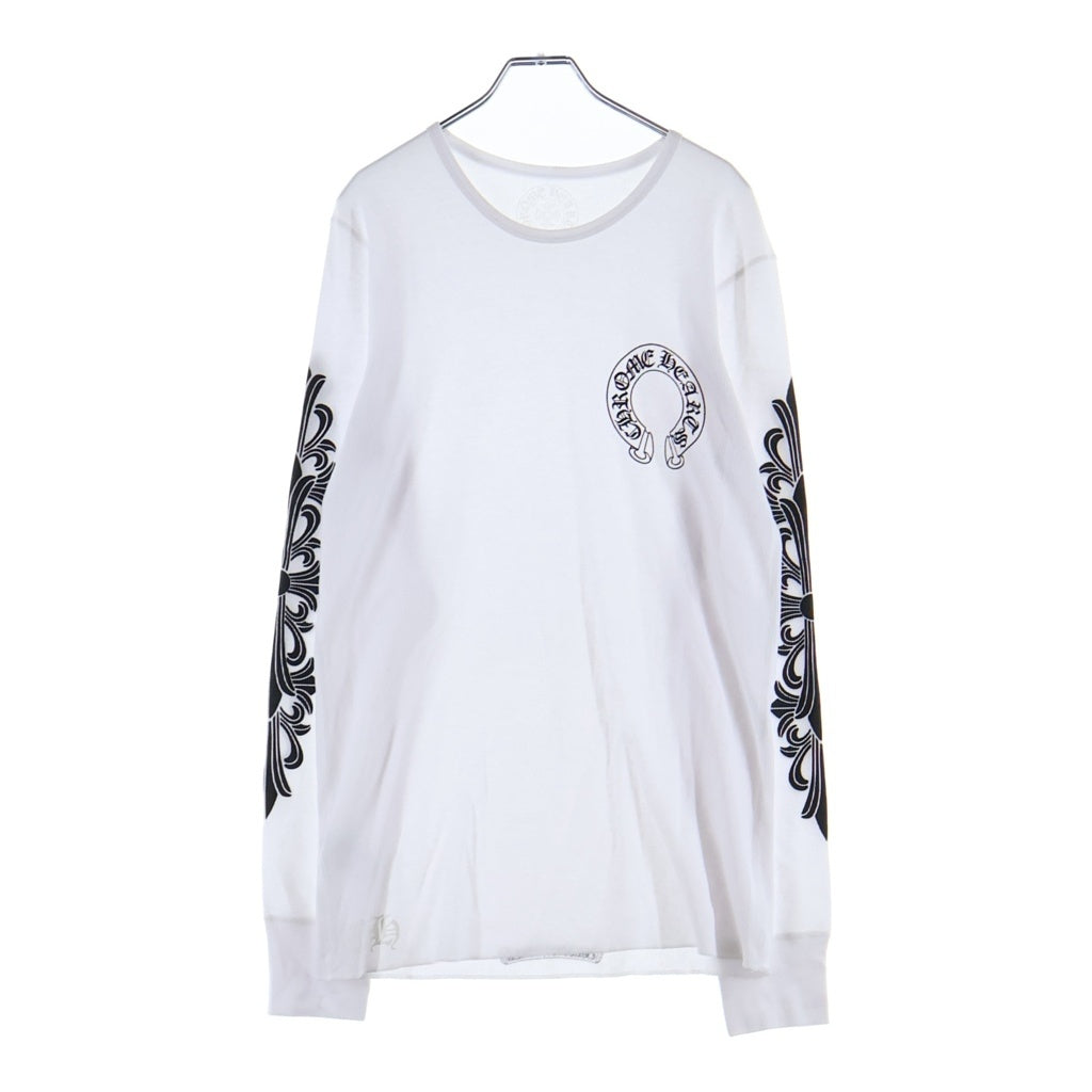 CHROME HEARTS(クロムハーツ) Thermal L S フローラルクロスプリント サーマル 長袖Tシャツ ホワイト