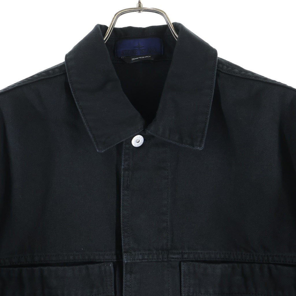 STONE ISLAND(ストーンアイランド) ブランドパッチ デニムジャケット ブラック L1S144100006S0J24