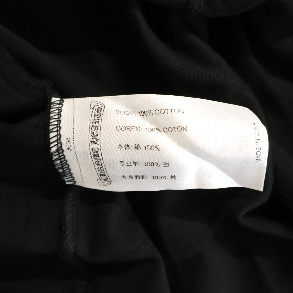 CHROME HEARTS(クロムハーツ) NECK LOGO S/S TEE ネックロゴプリント チェストポケット クルーネック半袖Tシャツ カットソー ブラック