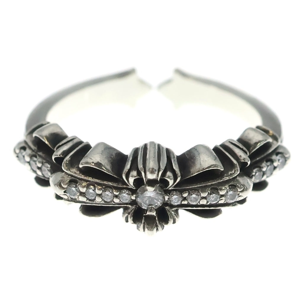 CHROME HEARTS(クロムハーツ) BABY CLSC P D ベイビークラシックダブルフローラルクロス PAVEダイヤ リング シルバー