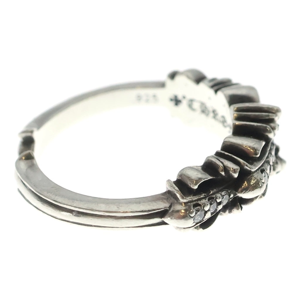 CHROME HEARTS(クロムハーツ) BABY CLSC P D ベイビークラシックダブルフローラルクロス PAVEダイヤ リング シルバー
