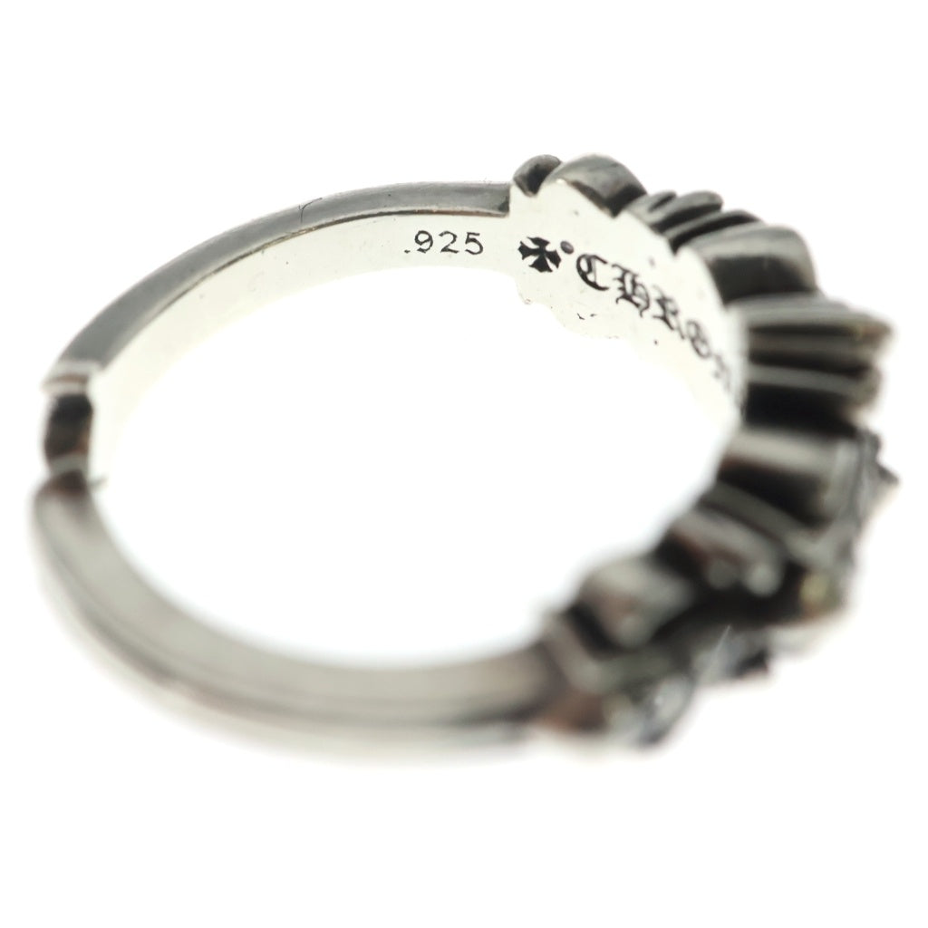 CHROME HEARTS(クロムハーツ) BABY CLSC P D ベイビークラシックダブルフローラルクロス PAVEダイヤ リング シルバー