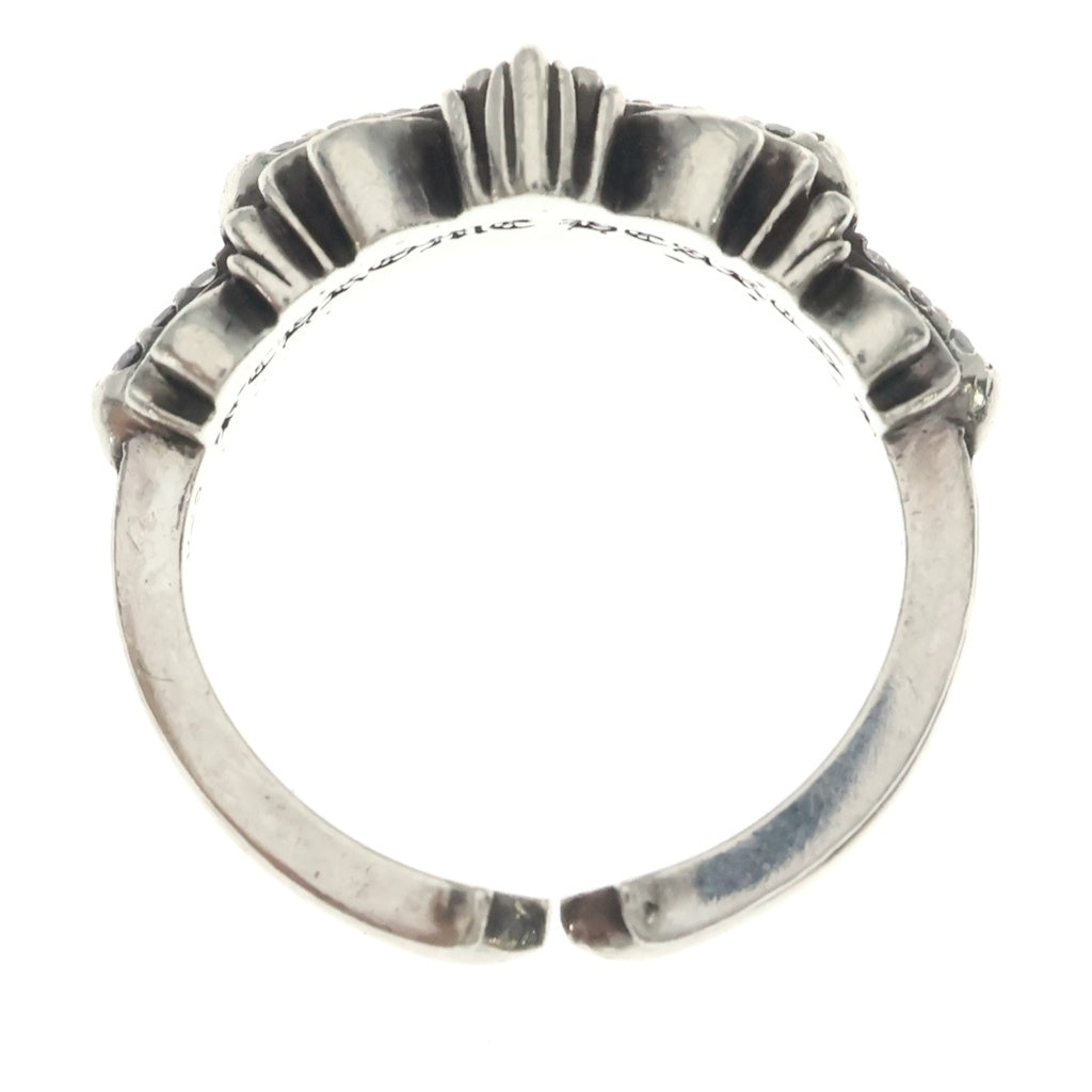 CHROME HEARTS(クロムハーツ) BABY CLSC P D ベイビークラシックダブルフローラルクロス PAVEダイヤ リング シルバー
