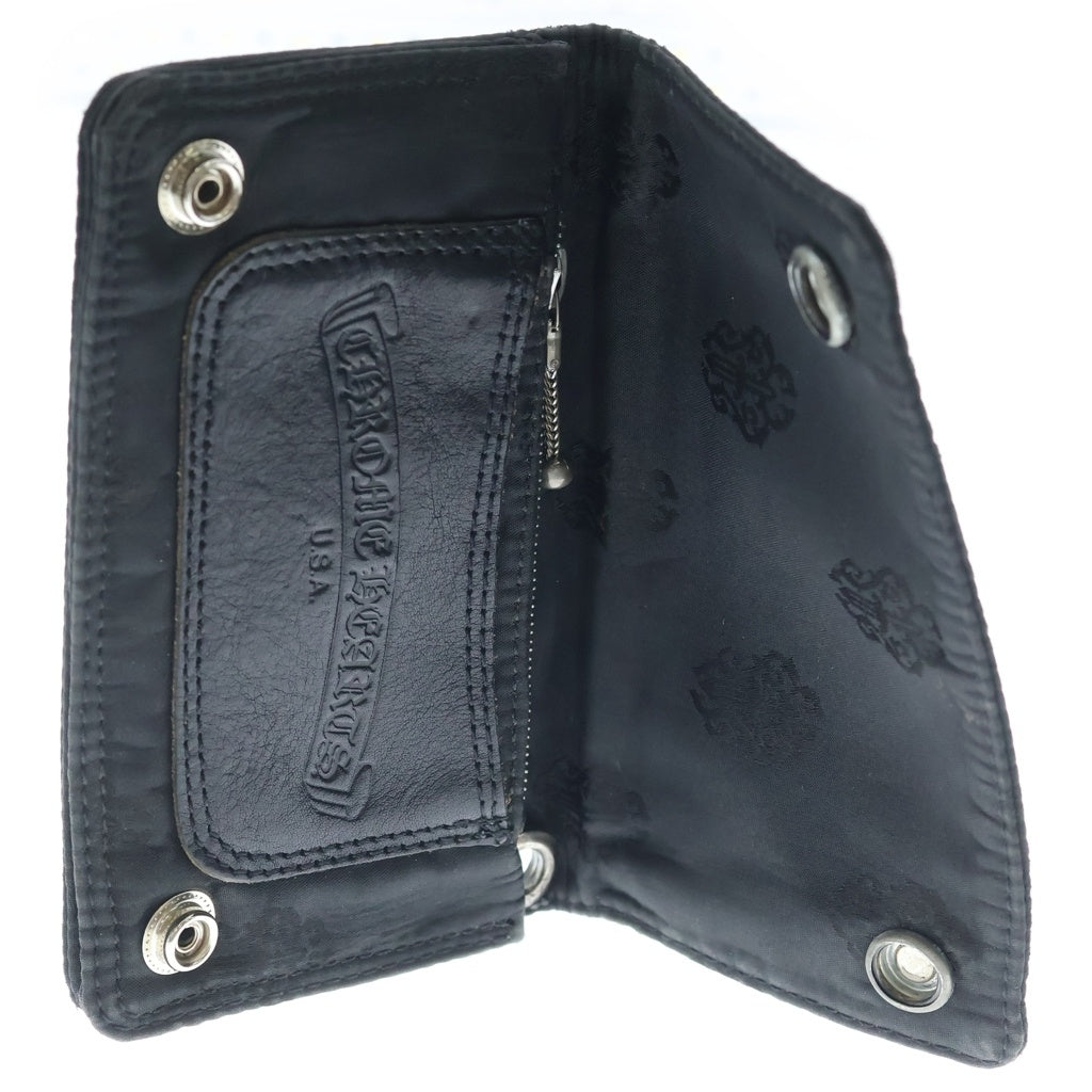 CHROME HEARTS(クロムハーツ) 1ZIP 1ジップ ホースシューボタン 総柄 ナイロン ウォレット 財布 ブラック