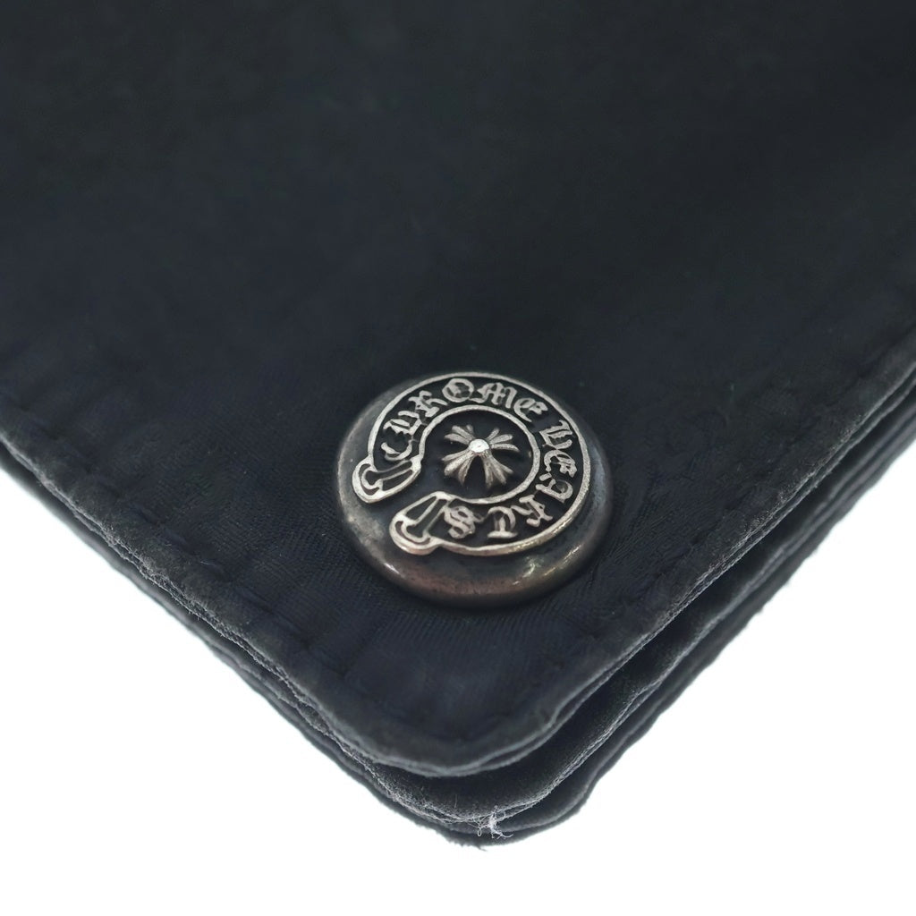 CHROME HEARTS(クロムハーツ) 1ZIP 1ジップ ホースシューボタン 総柄 ナイロン ウォレット 財布 ブラック