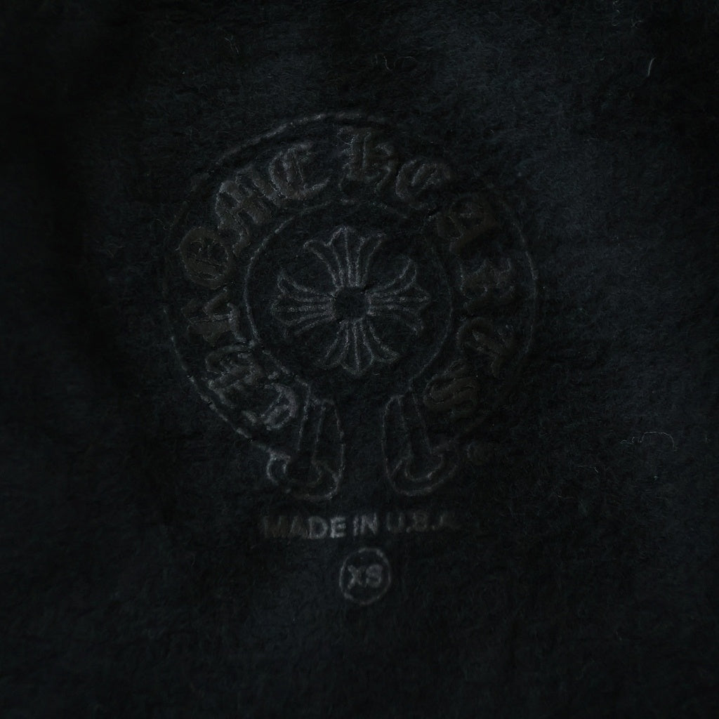 CHROME HEARTS(クロムハーツ) VERTICAL LOGO SWTSHRT HD ZIP バーティカルロゴ 袖英字プリント ダガージップパーカー フーディー ブラック/カーキ