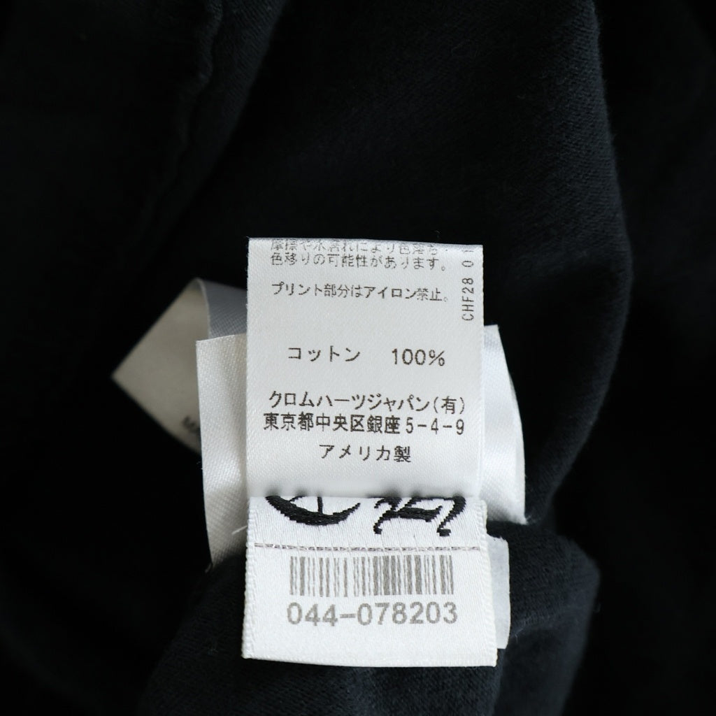 CHROME HEARTS(クロムハーツ) Floral Cross Horseshoe Long Sleeve Tee フローラルクロス ホースシュー ロングスリーブ Tシャツ ブラック/ネオンイエロー
