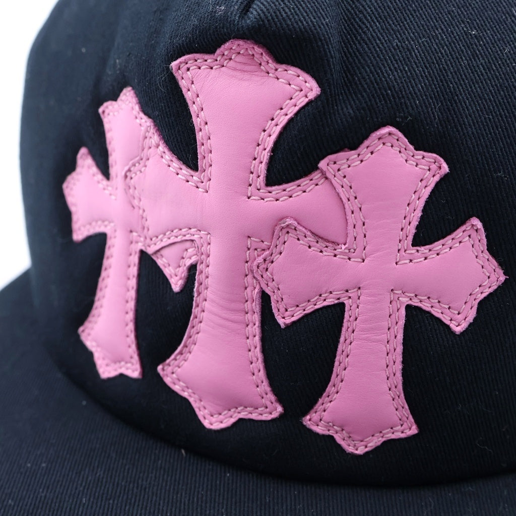 CHROME HEARTS(クロムハーツ) TRUCKER CAP トラッカーキャップ 3セメタリーレザーパッチ メッシュキャップ帽子 ピンク/ブラック