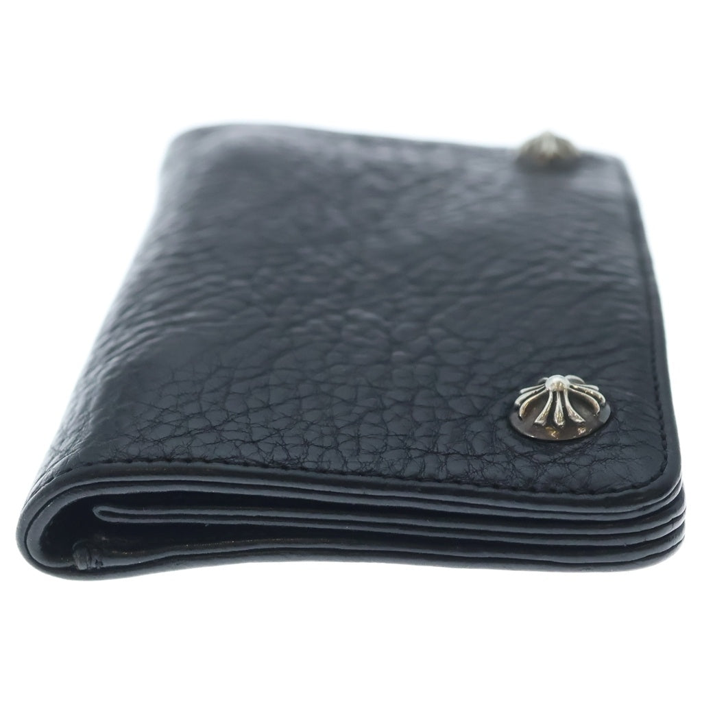 CHROME HEARTS(クロムハーツ) 1ZIP 1ジップ クロスボールボタン レザーウォレット 財布 ヘビーレザー ブラック