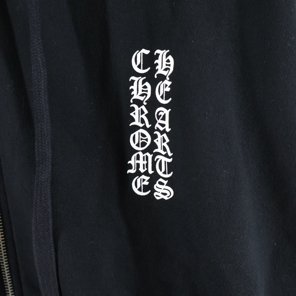 CHROME HEARTS(クロムハーツ) SWTSHRT HD ZIP アームロゴプリント ジップアップパーカー ブラック