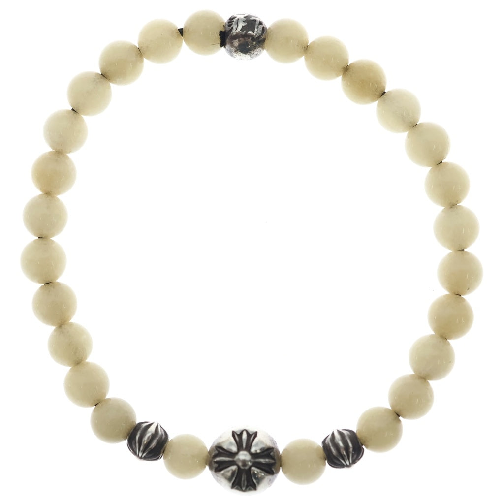 CHROME HEARTS(クロムハーツ) 6mm BEAD ホワイトビーズブレスレット ホワイト