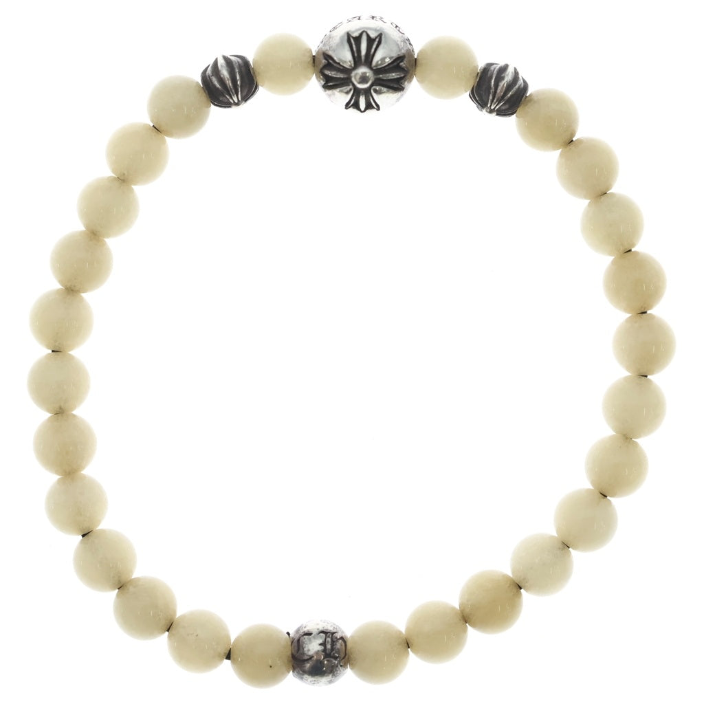 CHROME HEARTS(クロムハーツ) 6mm BEAD ホワイトビーズブレスレット ホワイト
