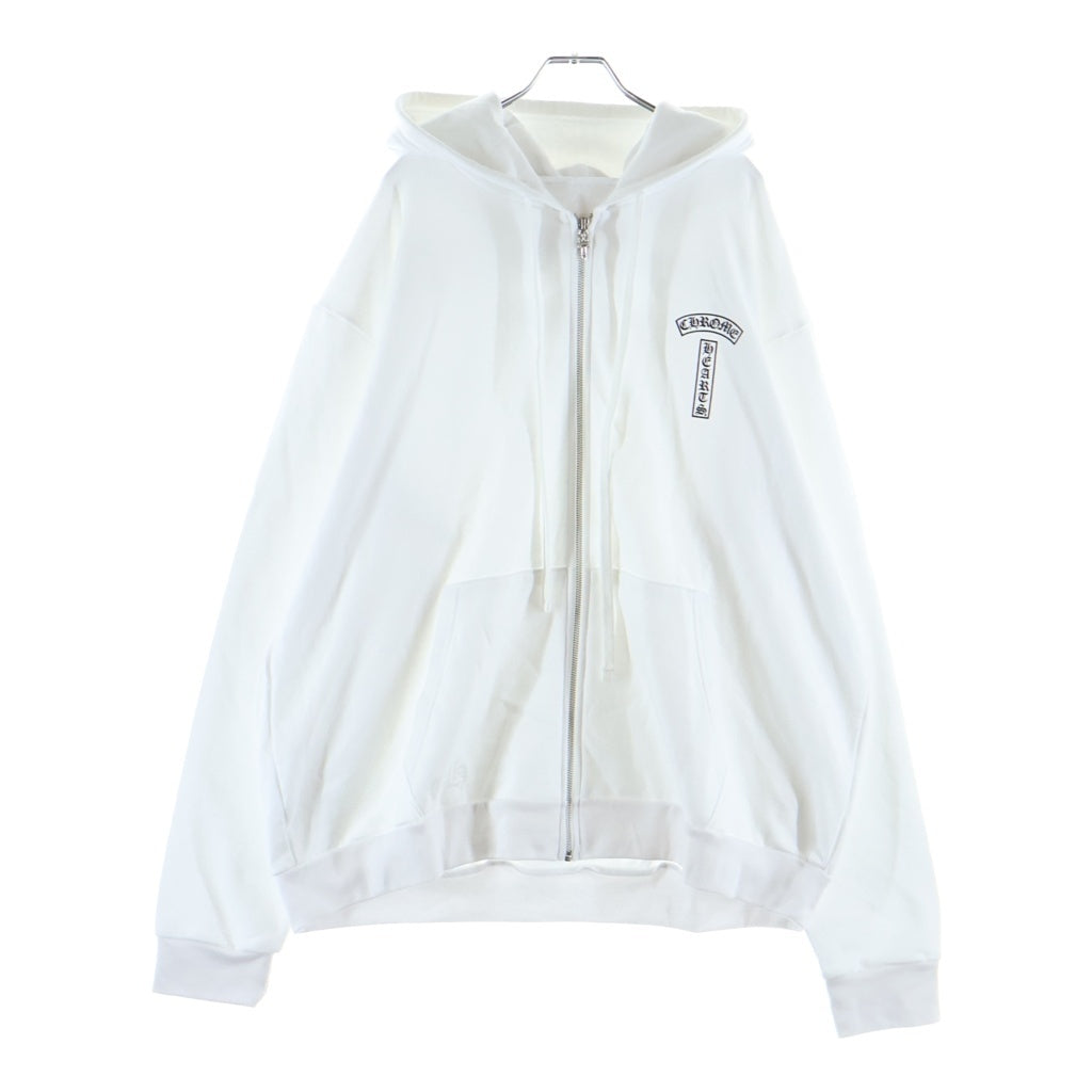 CHROME HEARTS(クロムハーツ) BACK ARCH LOGO USA ZIP UP HOODIE バックアーチロゴ ジップアップパーカー ホワイト
