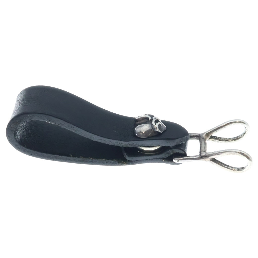 CHROME HEARTS(クロムハーツ) BELT LOOP ハートボタンレザーベルトループ シルバー/ブラック
