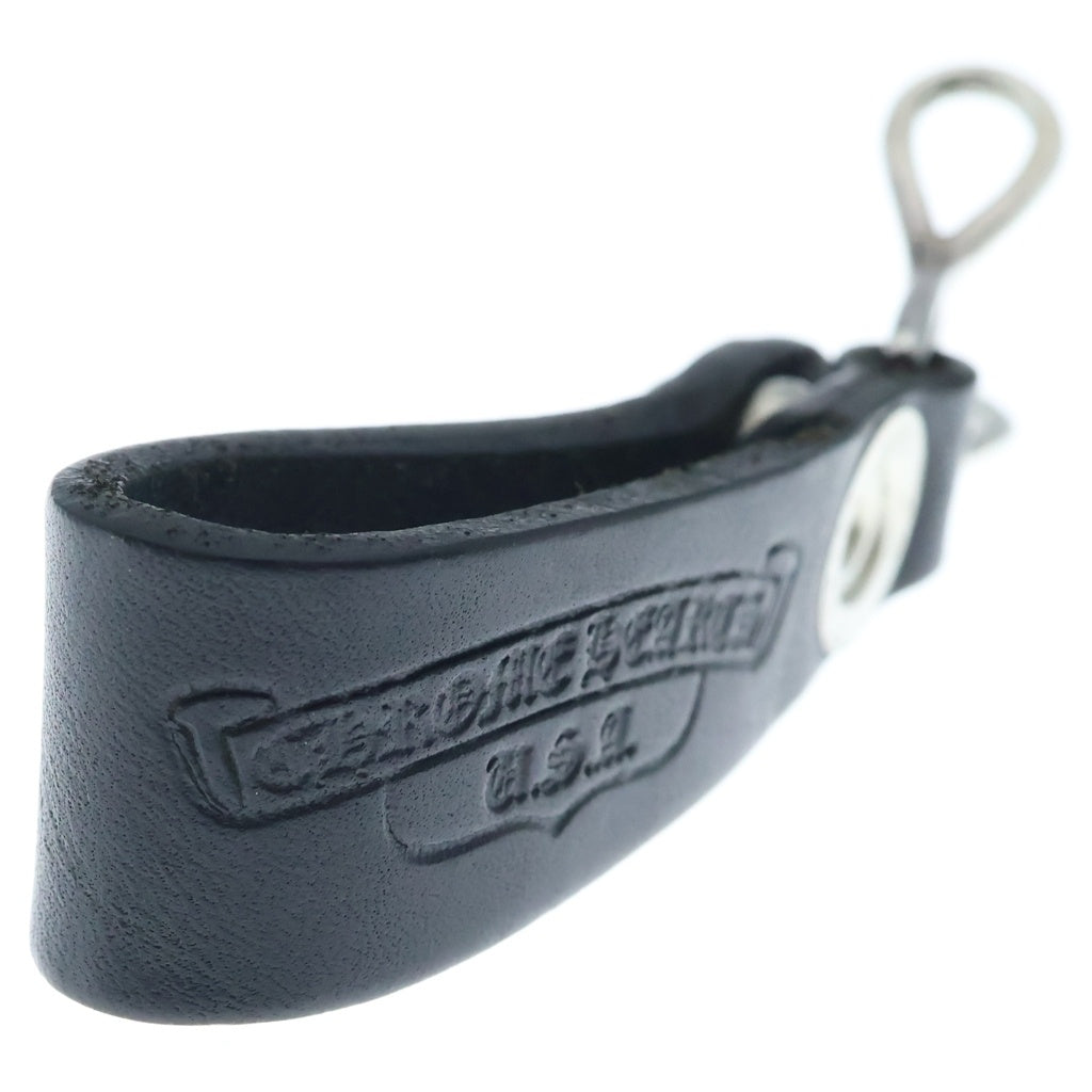 CHROME HEARTS(クロムハーツ) BELT LOOP ハートボタンレザーベルトループ シルバー/ブラック