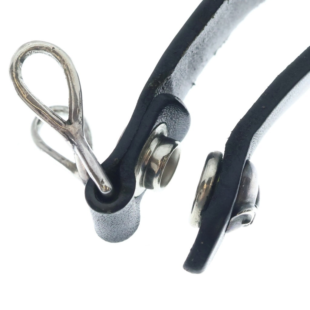 CHROME HEARTS(クロムハーツ) BELT LOOP ハートボタンレザーベルトループ シルバー/ブラック