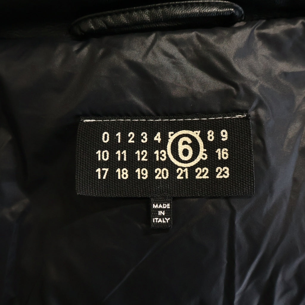 MM6 Maison Margiela(エムエムシックスメゾンマルジェラ) エコレザー パファー ダウンジャケット ブラック S52AM0304 S53057
