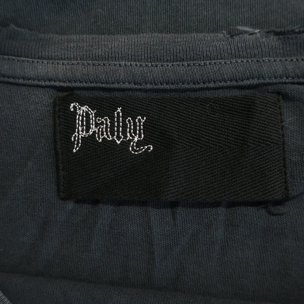 Paly Hollywood(パリーハリウッド) Core Logo Tee コアロゴTシャツ ロゴプリントダメージ加工クルーネック半袖Tシャツ ブラック