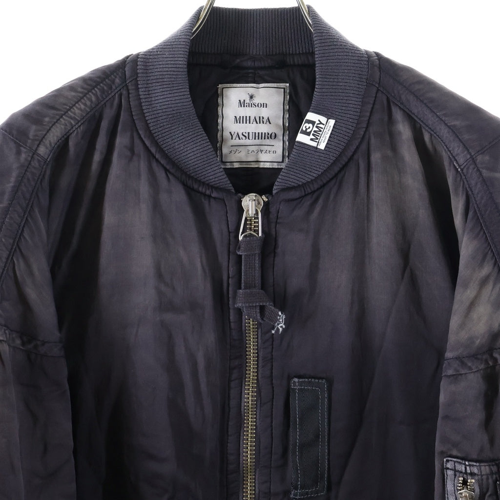 MAISON MIHARAYASUHIRO(メゾンミハラヤスヒロ) 25AW AGED FLIGHT JACKET ナイロン ボンバージャケット MA-1 ブルゾン パープル J15BL151