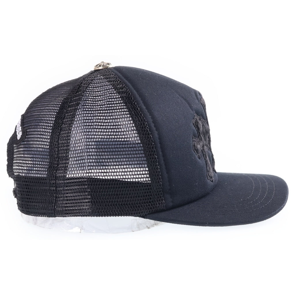 CHROME HEARTS(クロムハーツ) TRUCKER CAP トラッカーキャップ クロスパッチ ハラコ ブラック