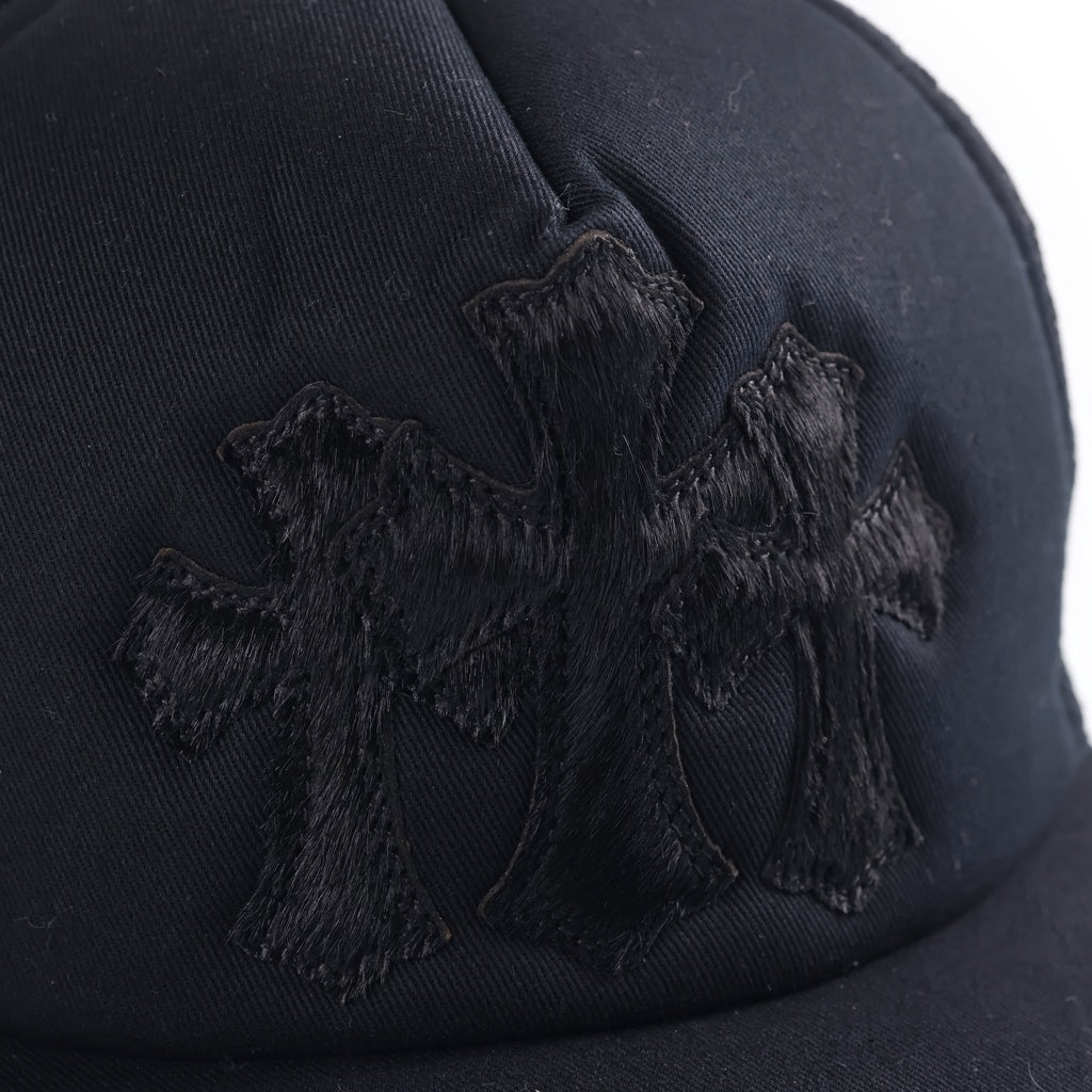 CHROME HEARTS(クロムハーツ) TRUCKER CAP トラッカーキャップ クロスパッチ ハラコ ブラック
