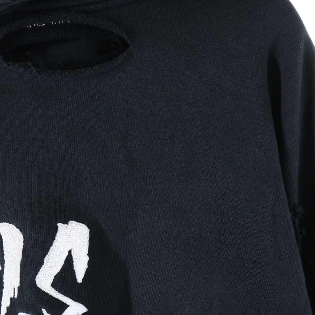 cvtvlist(カタリスト) 3D LOGO USUAL HOODIE ヴィンテージクラッシュ加工 ロゴプルオーバーパーカー ブラック