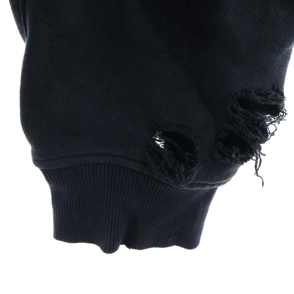 cvtvlist(カタリスト) 3D LOGO USUAL HOODIE ヴィンテージクラッシュ加工 ロゴプルオーバーパーカー ブラック