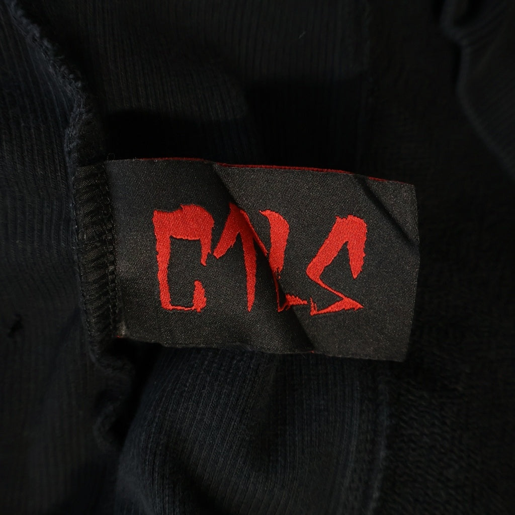 cvtvlist(カタリスト) 3D LOGO USUAL HOODIE ヴィンテージクラッシュ加工 ロゴプルオーバーパーカー ブラック