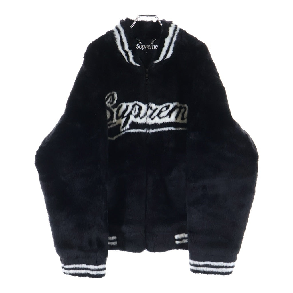 SUPREME(シュプリーム) 20SS Faux Fur Varsity Jacket フェイクファー バーシティジャケット スタジアムジャケット スタジャン ブラック