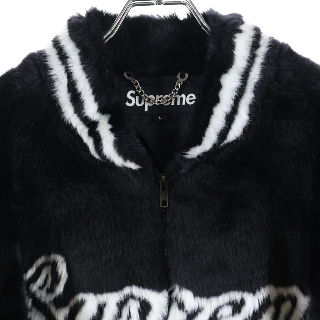 SUPREME(シュプリーム) 20SS Faux Fur Varsity Jacket フェイクファー バーシティジャケット スタジアムジャケット スタジャン ブラック