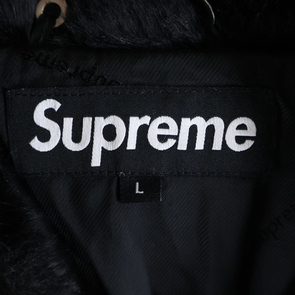SUPREME(シュプリーム) 20SS Faux Fur Varsity Jacket フェイクファー バーシティジャケット スタジアムジャケット スタジャン ブラック