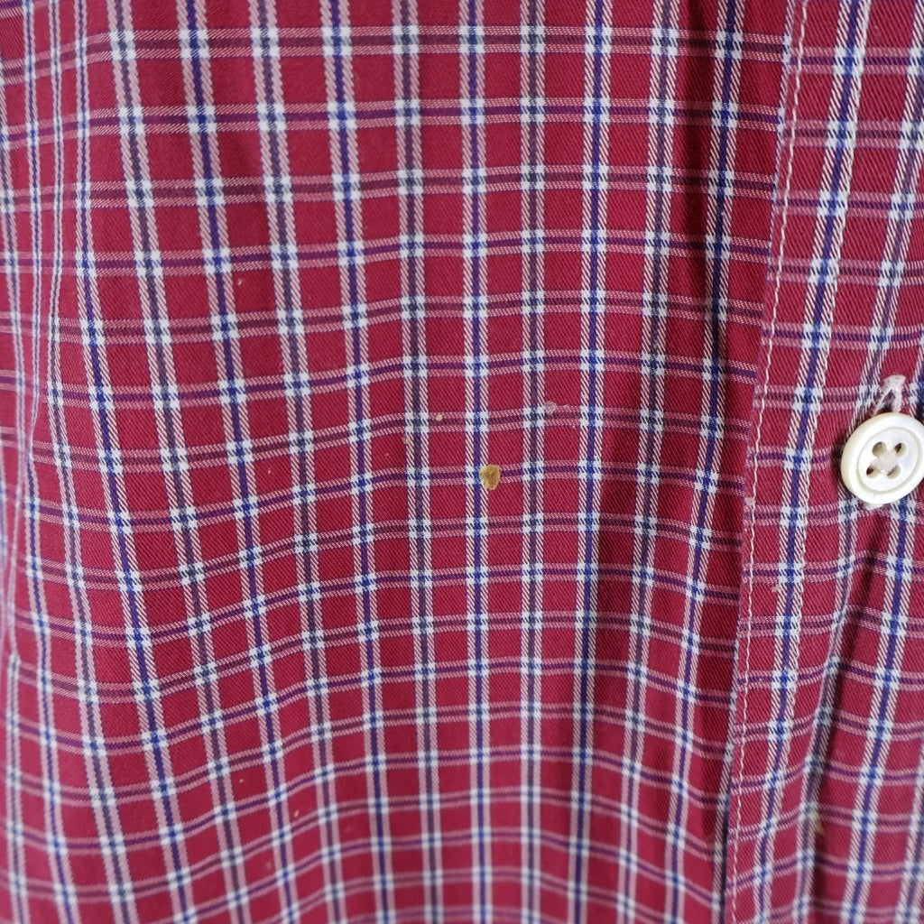 VETEMENTS(ヴェトモン) Tribal tattoo shirt Pinstripe トライバルタトゥー チェックシャツ レッド UAH19SH302