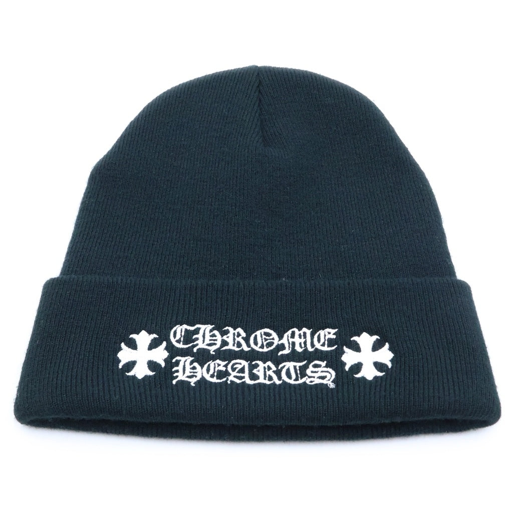 CHROME HEARTS(クロムハーツ) WOOL WATCH CAP CH PLUS クロス刺繍 ビーニー ニット帽 帽子 ブラック