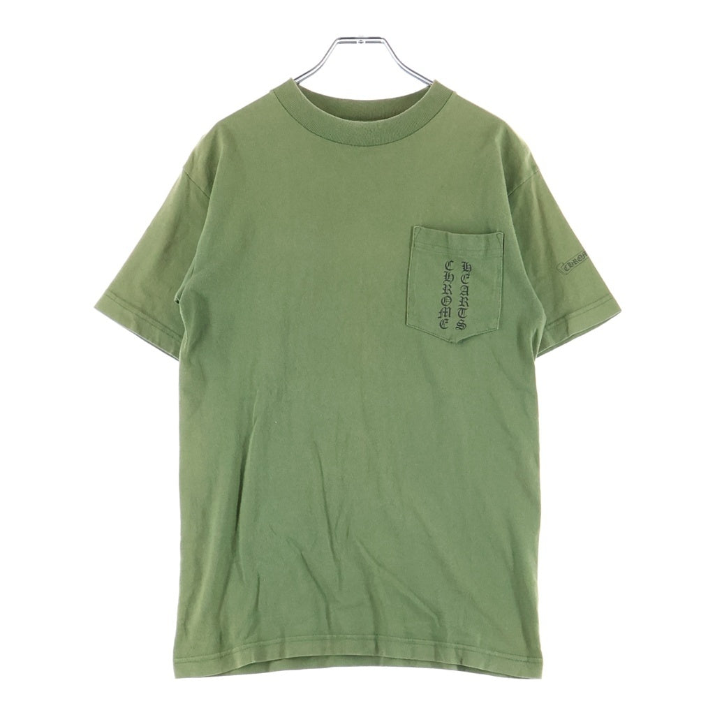 CHROME HEARTS(クロムハーツ) Vertical Log S/S Tee ヴァーティカルロゴ クルーネック半袖Tシャツ カットソー グリーン
