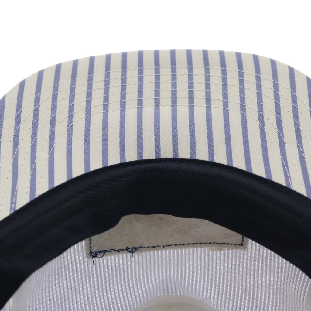SUPREME(シュプリーム) 12SS ×COMME des GARCONS SHIRT Camp Cap コムデギャルソン シャツ 反転ロゴ ストライプ柄キャンプキャップ 帽子 ブルー レディース