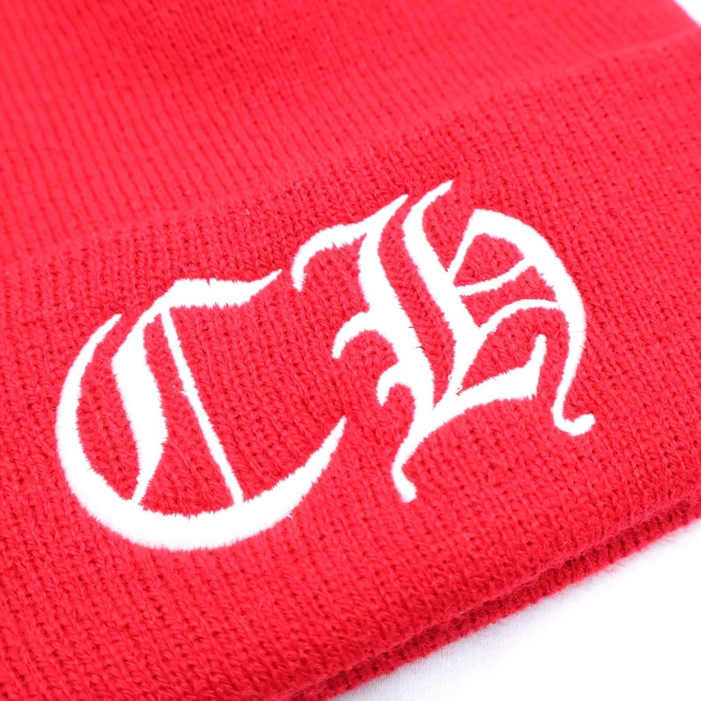 CHROME HEARTS(クロムハーツ) OLD WOOL WATCH CAP オールド CHロゴ刺繍 ビーニー ニット帽 帽子 レッド