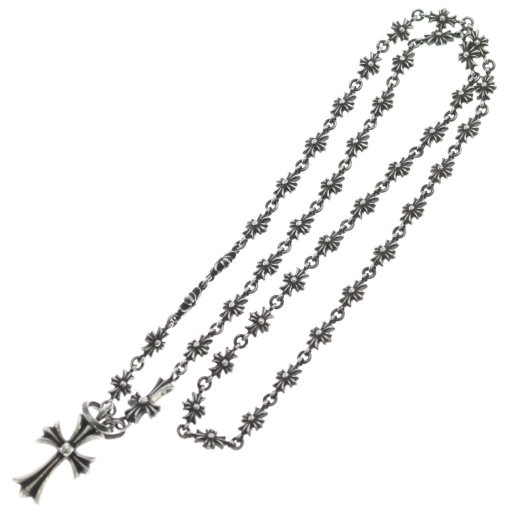 CHROME HEARTS(クロムハーツ) CHKE CHN TNYE W CH CRS タイニーE チョークチェーン ロザリオ ネックレス シルバー