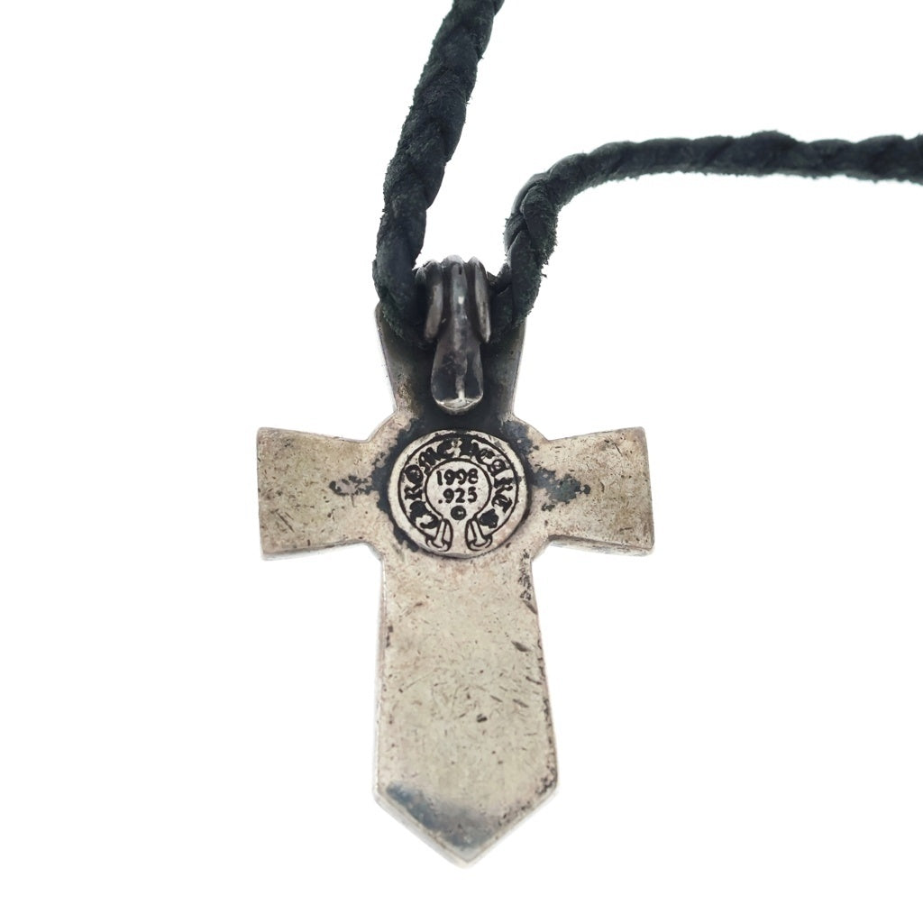 CHROME HEARTS(クロムハーツ) VULCAN CROSS SML LB バルカンクロス スモール レザーブレイド ネックレス シルバー/ブラック