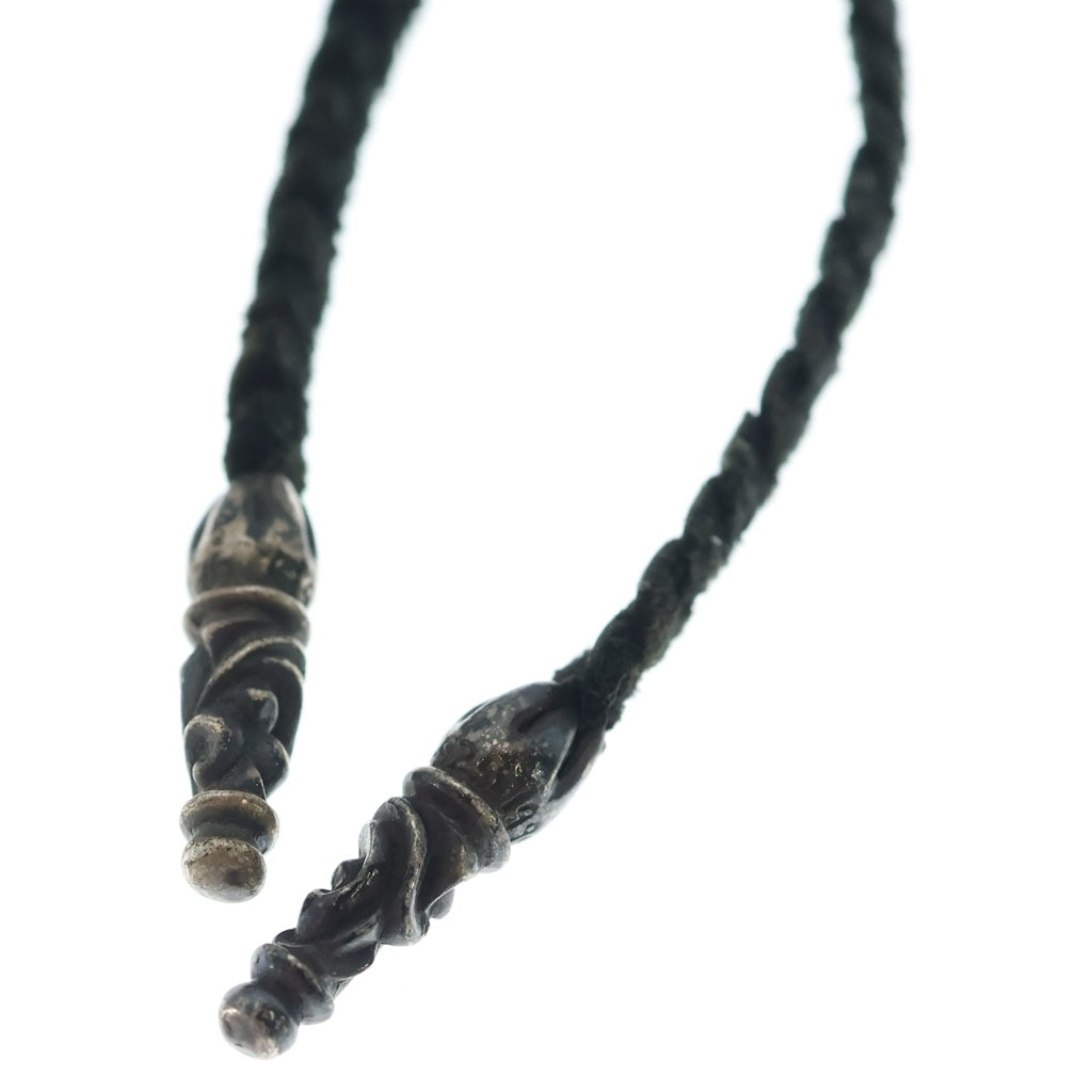 CHROME HEARTS(クロムハーツ) VULCAN CROSS SML LB バルカンクロス スモール レザーブレイド ネックレス シルバー/ブラック