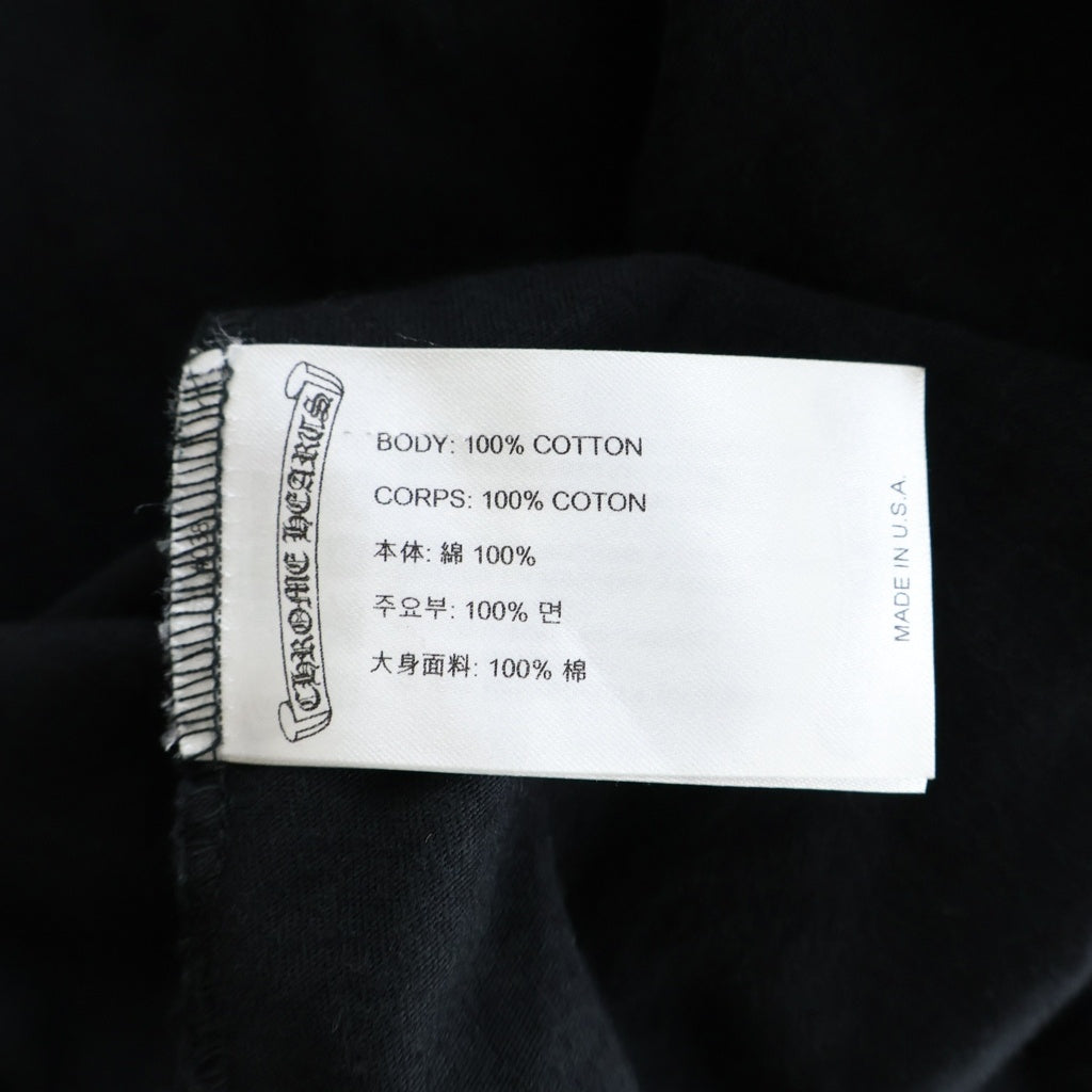 CHROME HEARTS(クロムハーツ) CH L/S T-SHIRT アームフローラル バックホースシュープリント 長袖Tシャツ ロンT ブラック