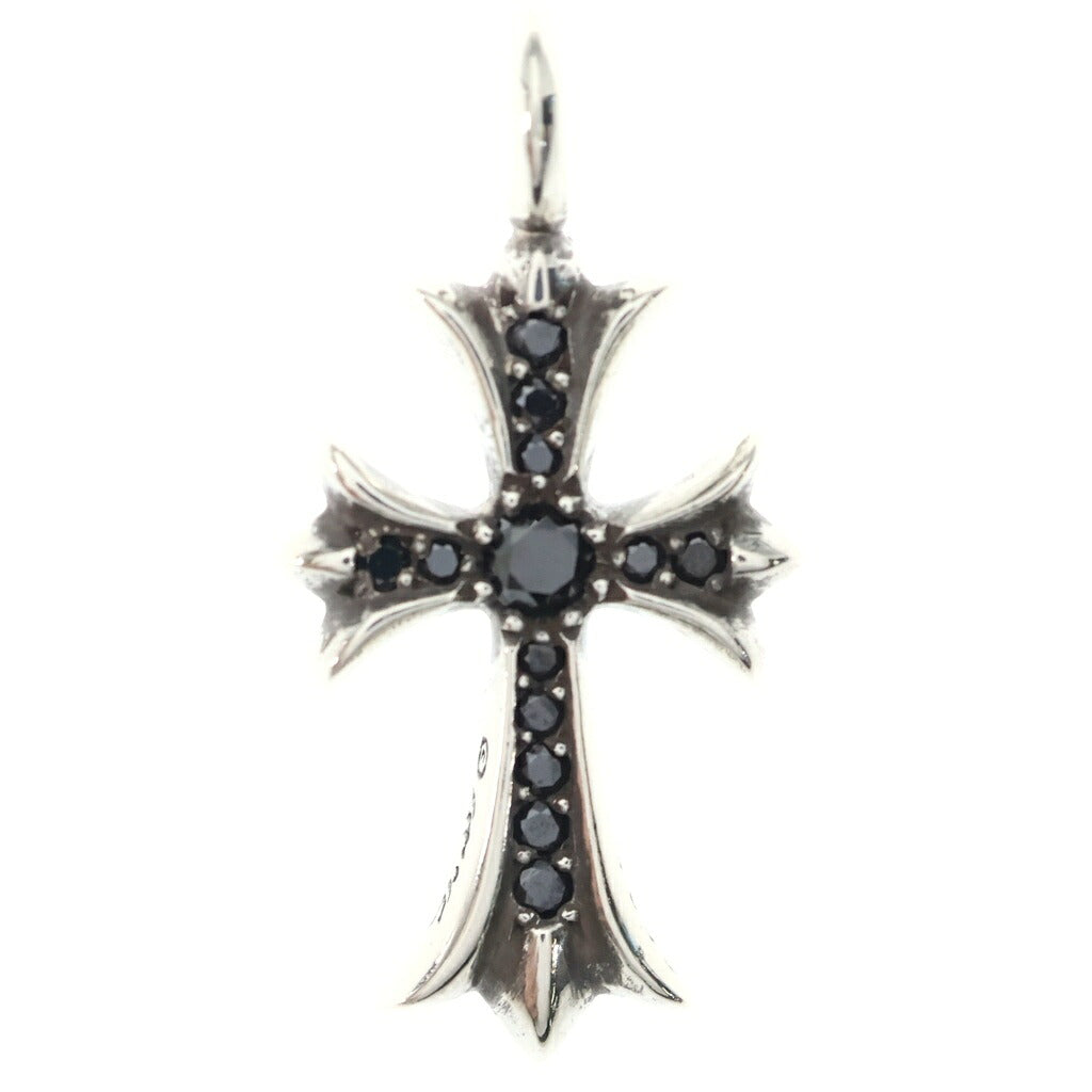 CHROME HEARTS(クロムハーツ) TNY CRSF P/B DIA タイニーファットクロス PAVEブラックダイヤ ペンダントトップ シルバー