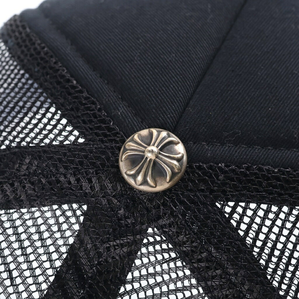 CHROME HEARTS(クロムハーツ) TRUCKER CAP トラッカーキャップ 3セメタリーハラコレザーパッチメッシュキャップ帽子 ブラック/ホワイト