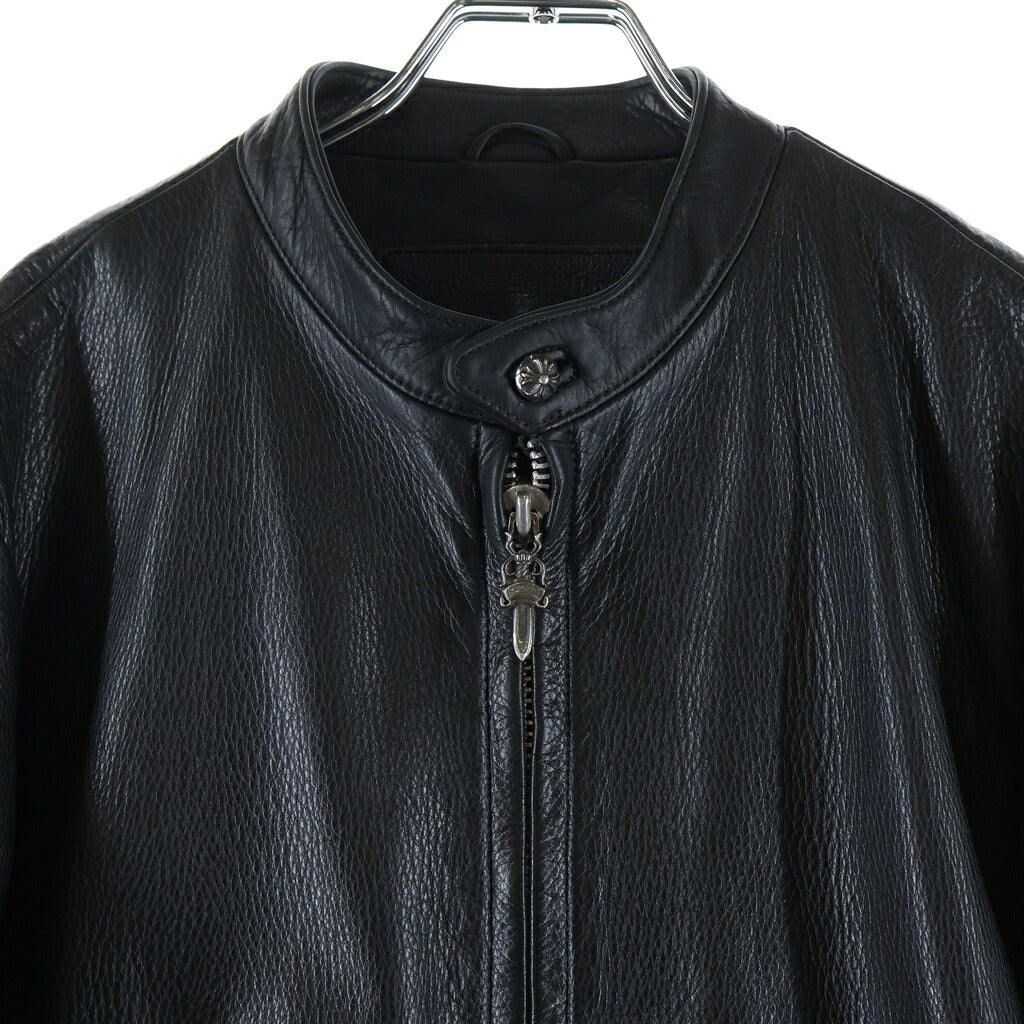 CHROME HEARTS(クロムハーツ) RACING2 レーシング2 ダガージップシングルライダースレザージャケット ブラック