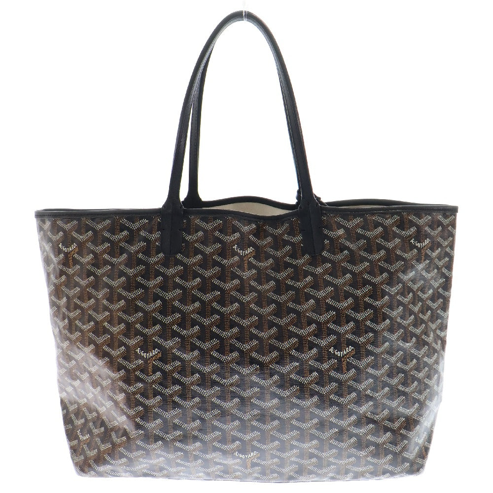 GOYARD(ゴヤール) サンルイ PM トートバック ブラック×ブラウン PVC×レザー ハンドバッグ