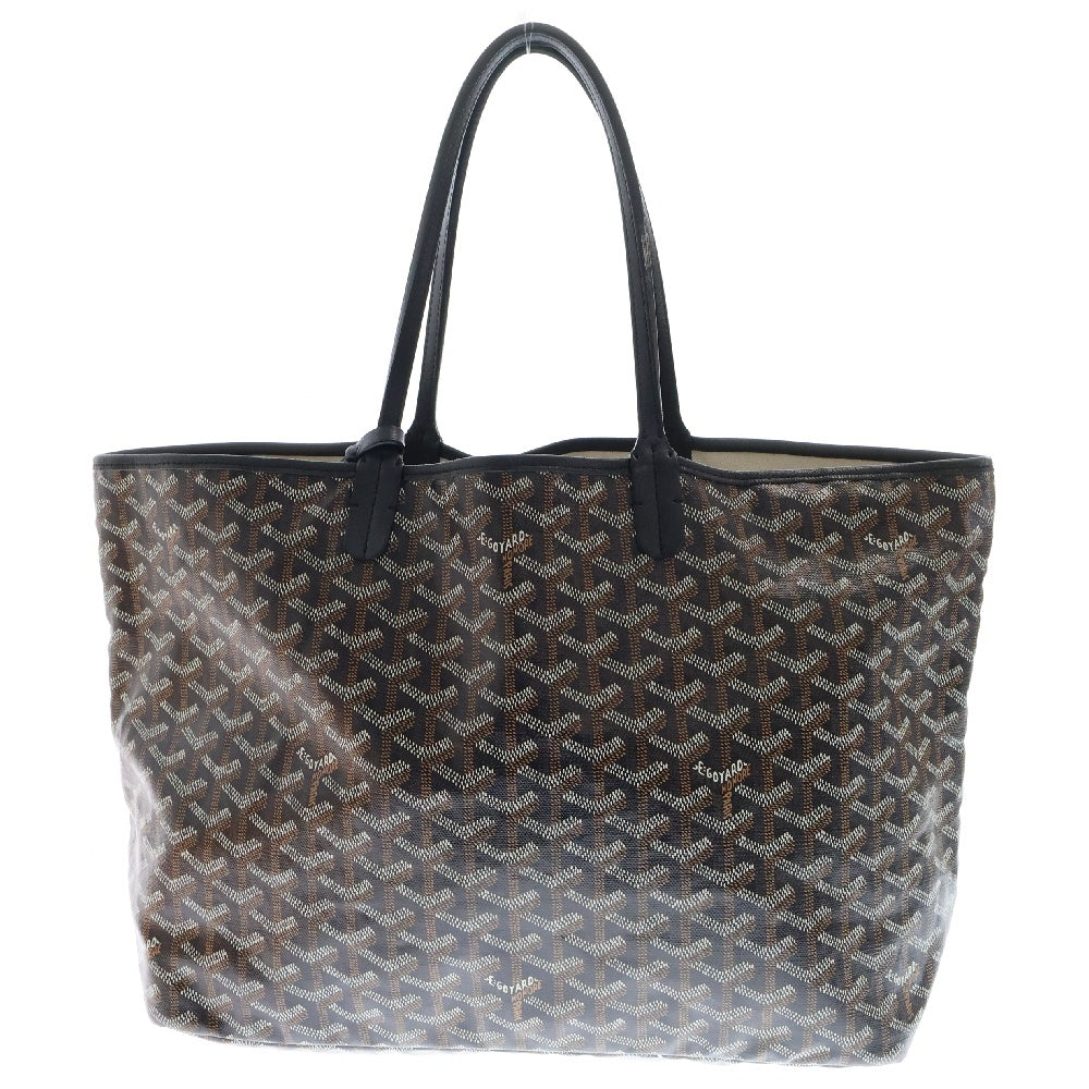 GOYARD(ゴヤール) サンルイ PM トートバック ブラック×ブラウン PVC×レザー ハンドバッグ