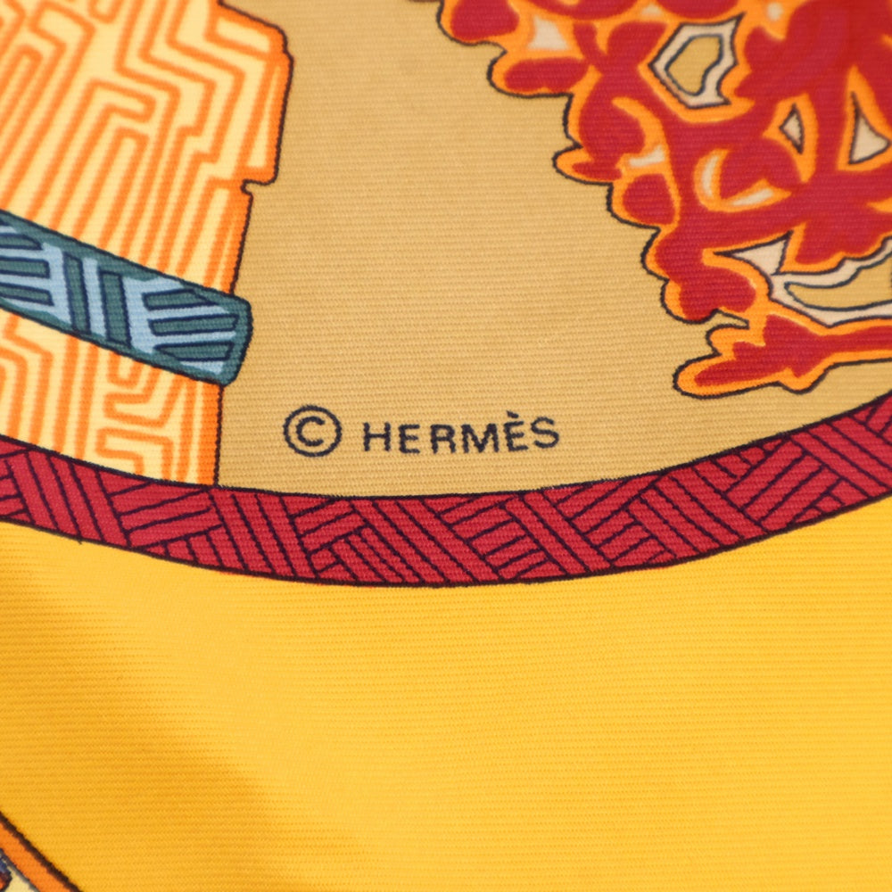 HERMES(エルメス) カレ90 ART des STEPPES ステップ美術 馬 スカーフ マルチカラー シルク