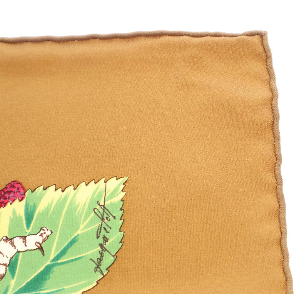 HERMES(エルメス) カレ90 l'ARBRE de SOiE 絹の木 桑の木と蚕 シルク スカーフ