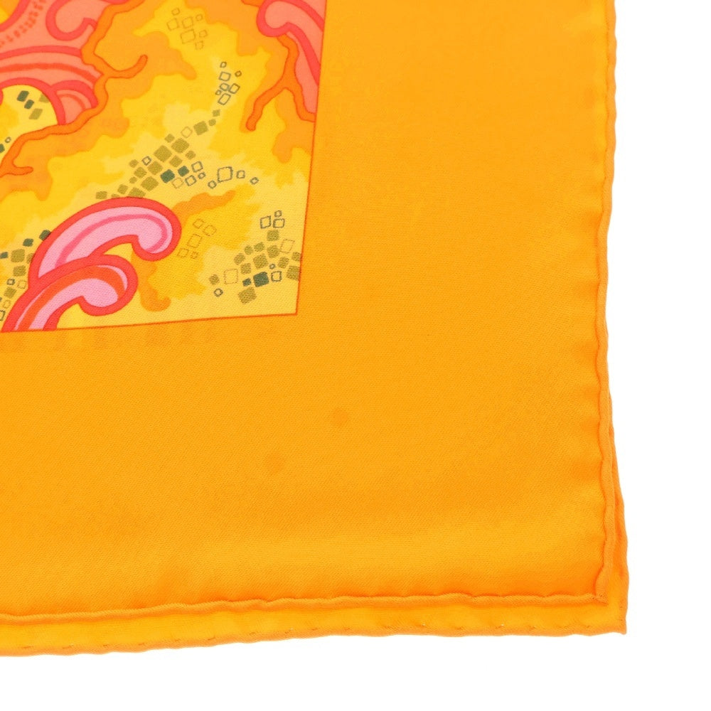 HERMES(エルメス) カレ90 鯉の滝登り CONTRE-COURANT オレンジ シルク スカーフ