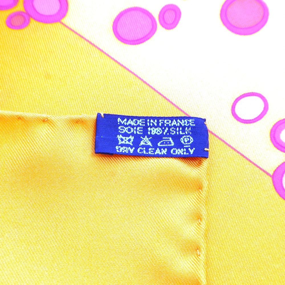 HERMES(エルメス) カレ90 鯉の滝登り CONTRE-COURANT オレンジ シルク スカーフ